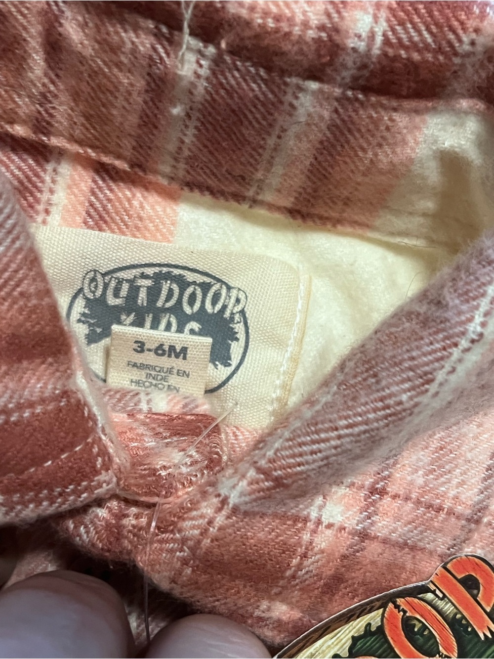Bass Pro-pink flannel onesie 3-6mo NWT - Picture 2 of 4